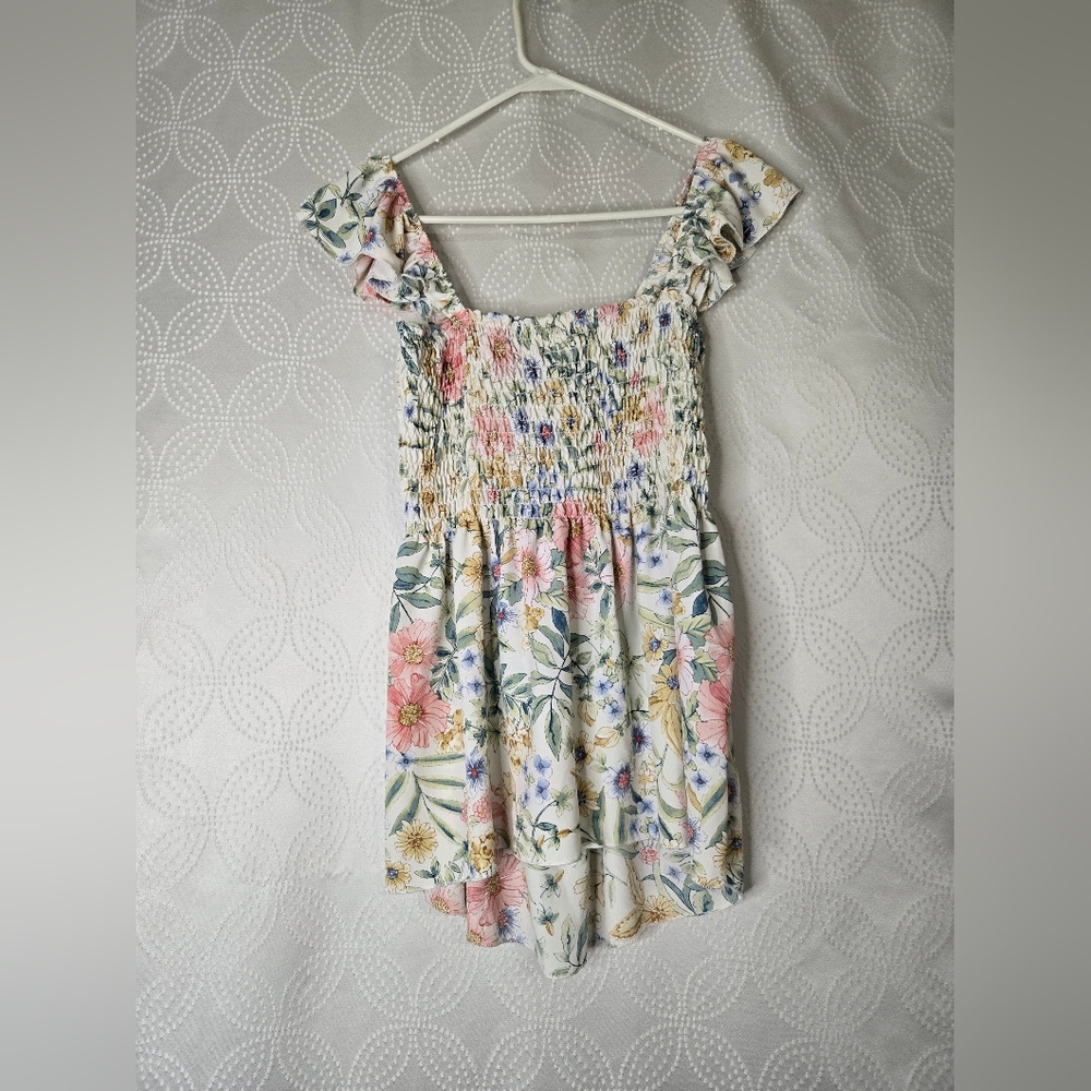 Lovely Melody Floral Smocked Tunic - Pink, Green, Blue